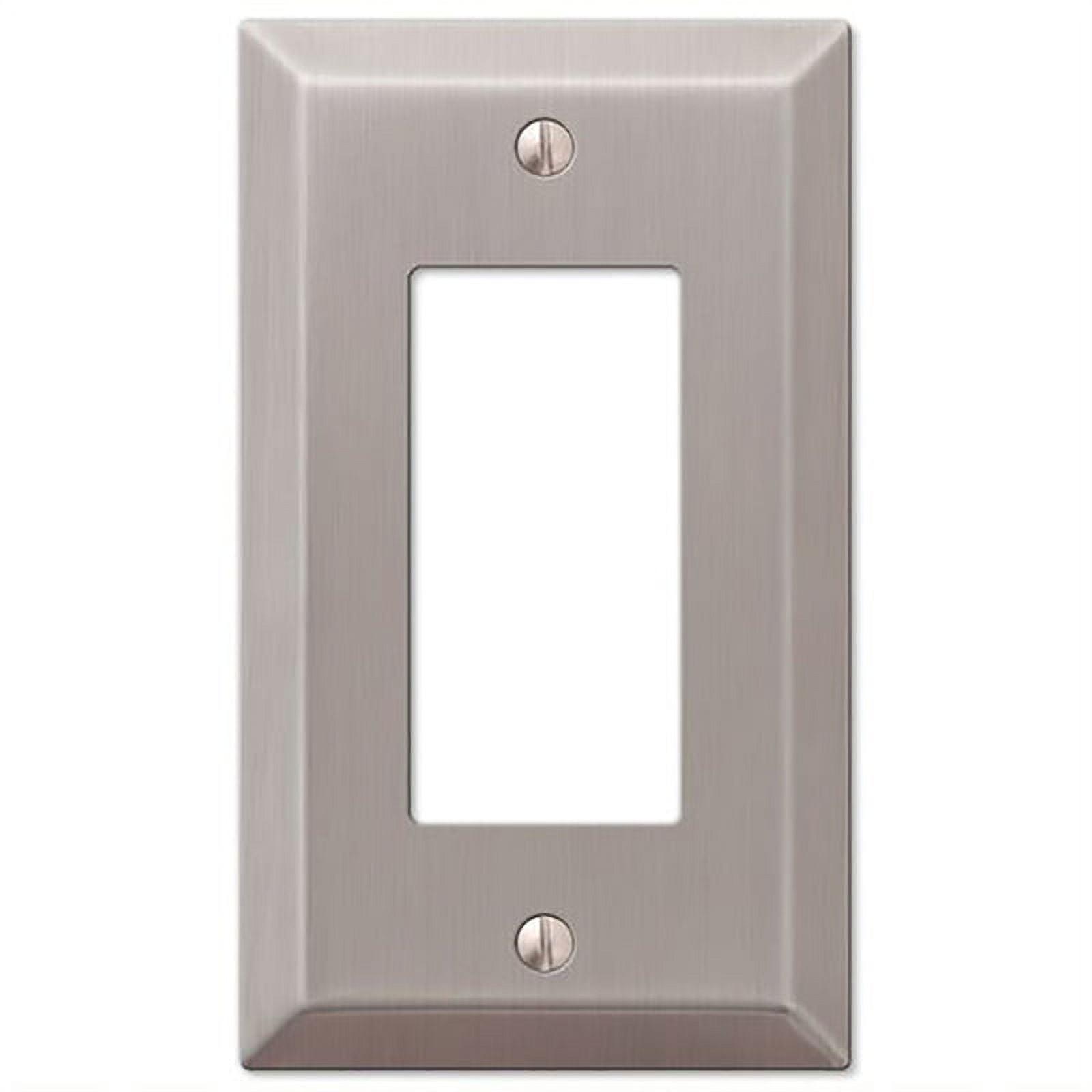 Amerelle Brushed Nickel 1-Gang Stamped Steel Wall Plate