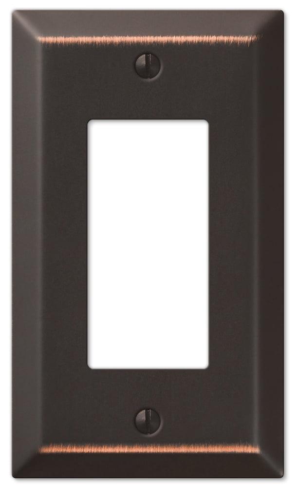 Amerelle Century Aged Bronze 1 gang Stamped Steel Decorator Wall Plate 1 pk