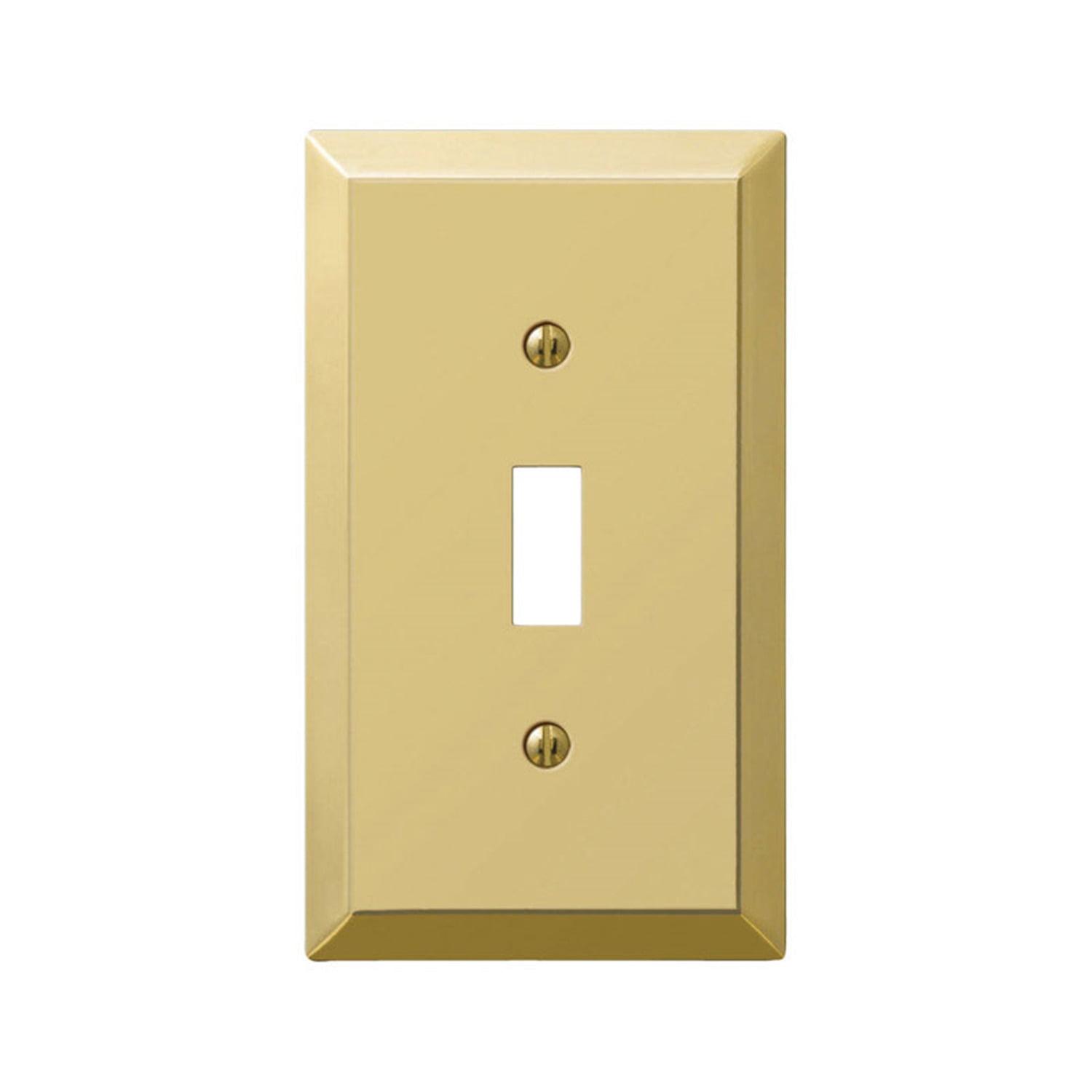 Amerelle Polished Brass 1-Gang Stamped Steel Toggle Wall Plate