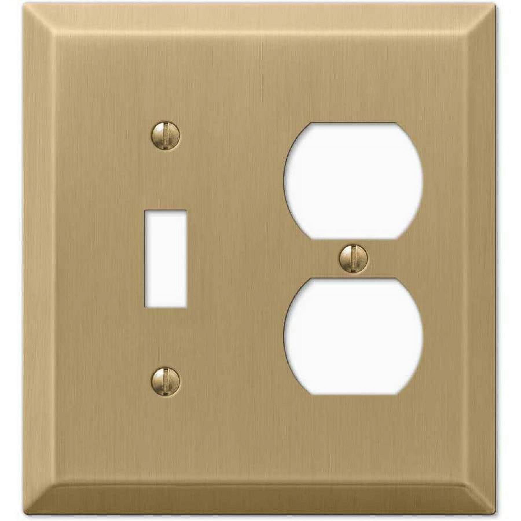 Brushed Bronze Steel Single Toggle and Duplex Wallplate