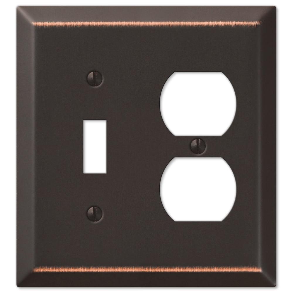 Aged Bronze 2-Gang Toggle and Duplex Wall Plate