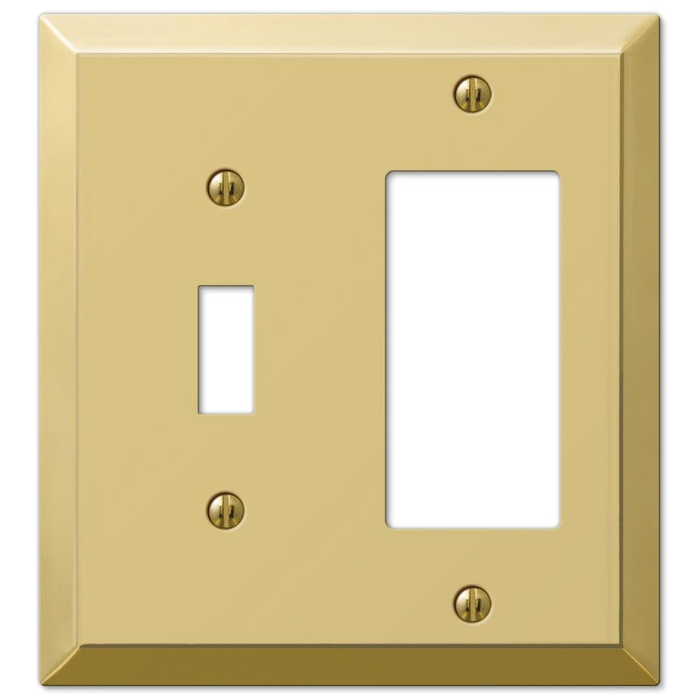 Amerelle Polished Brass 2-Gang Steel Decorator Toggle Wall Plate