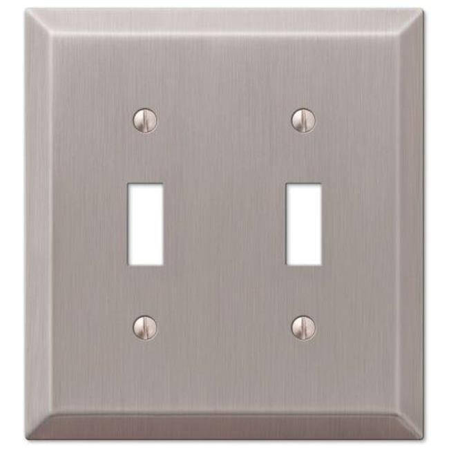 Amerelle Century Brushed Nickel 2 gang Stamped Steel Toggle Wall Plate 1 pk Model #163TTBN