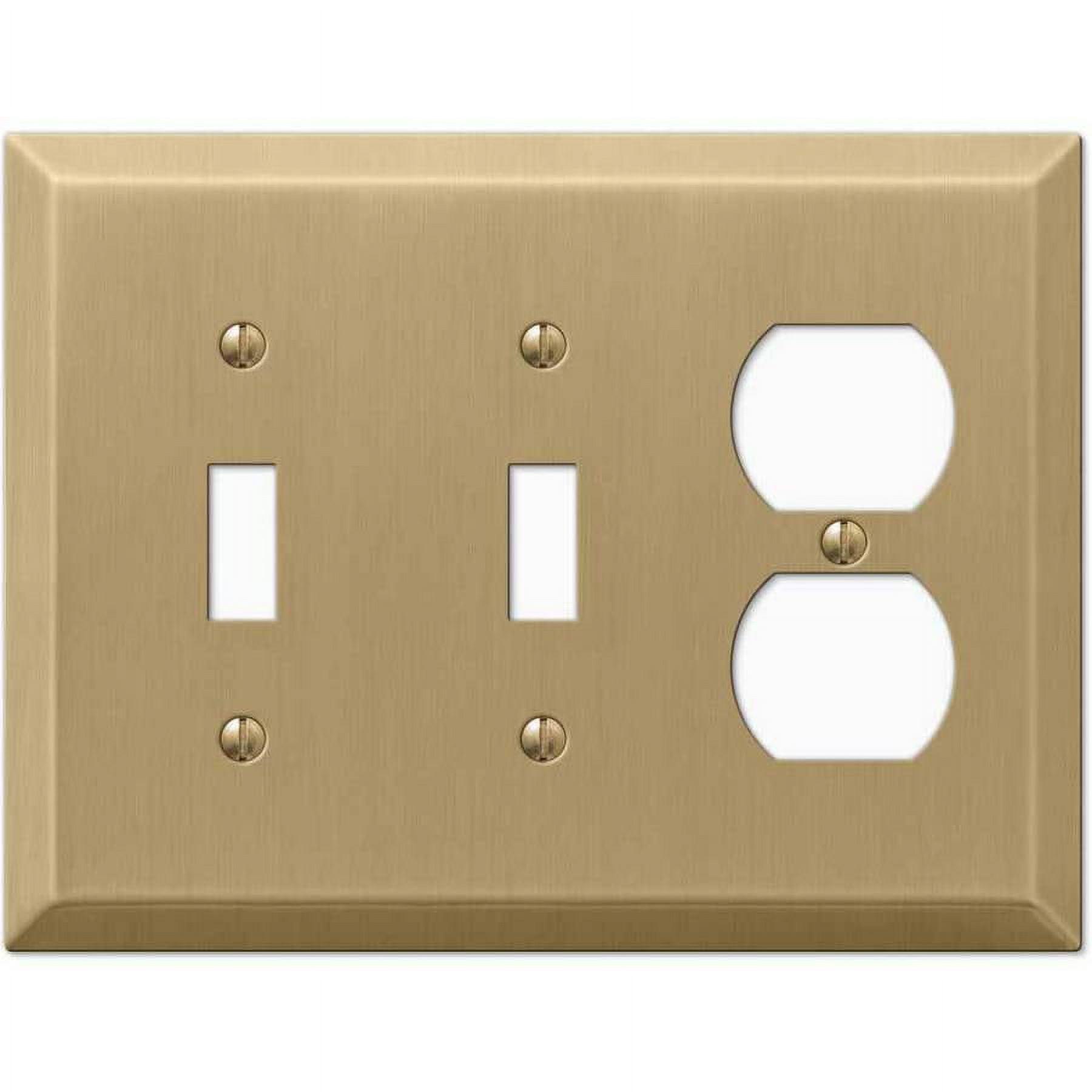 Brushed Bronze Double Toggle Single Duplex Steel Wallplate