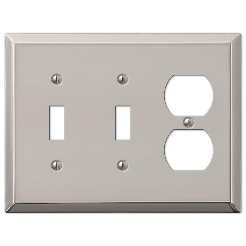 Polished Nickel 3-Gang Double Toggle Single Duplex Steel Wall Plate