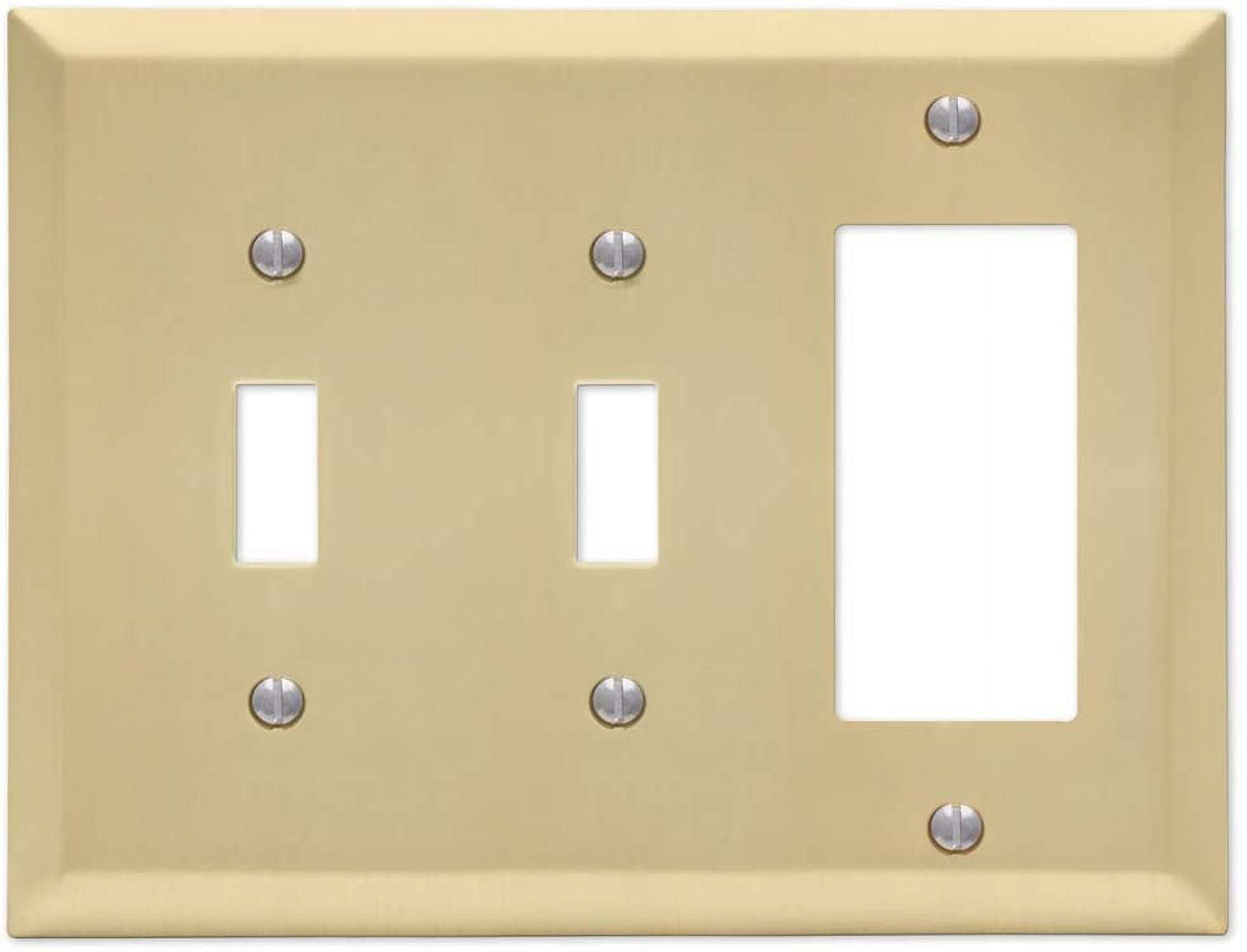 Satin Brass Double Toggle Single Rocker Wall Plate