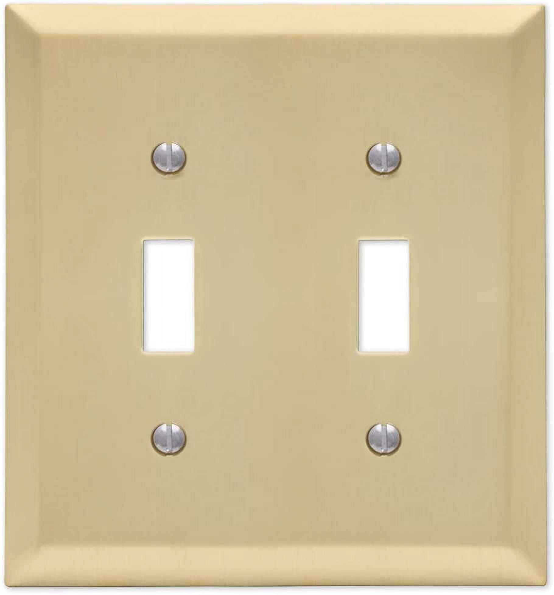 Amerelle Century Satin Brass Brass 2 gang Stamped Steel Toggle Wall Plate 1 pk