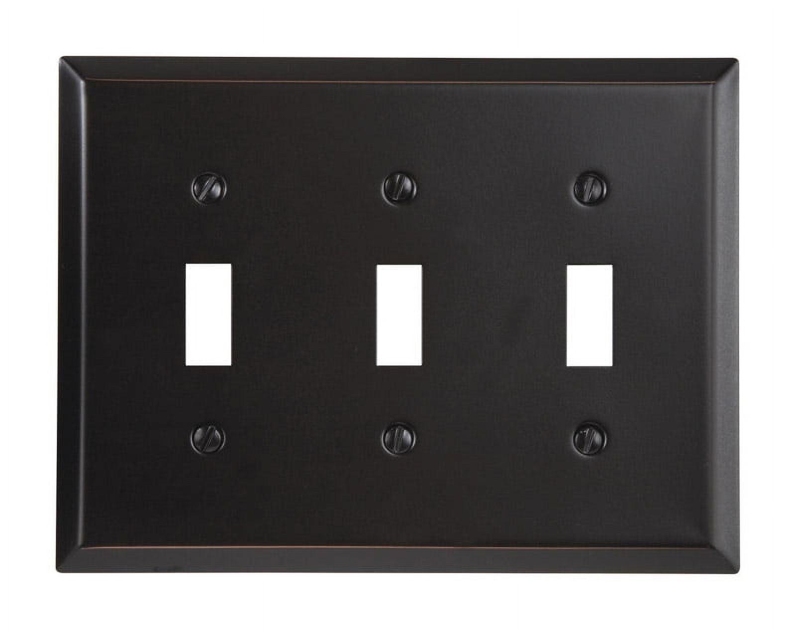 Amerelle Century Antique Bronze 3 gang Stamped Steel Toggle Wall Plate 1 pk