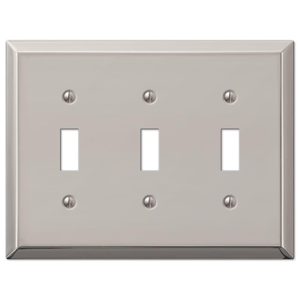 Polished Nickel Triple Toggle Steel Wall Plate