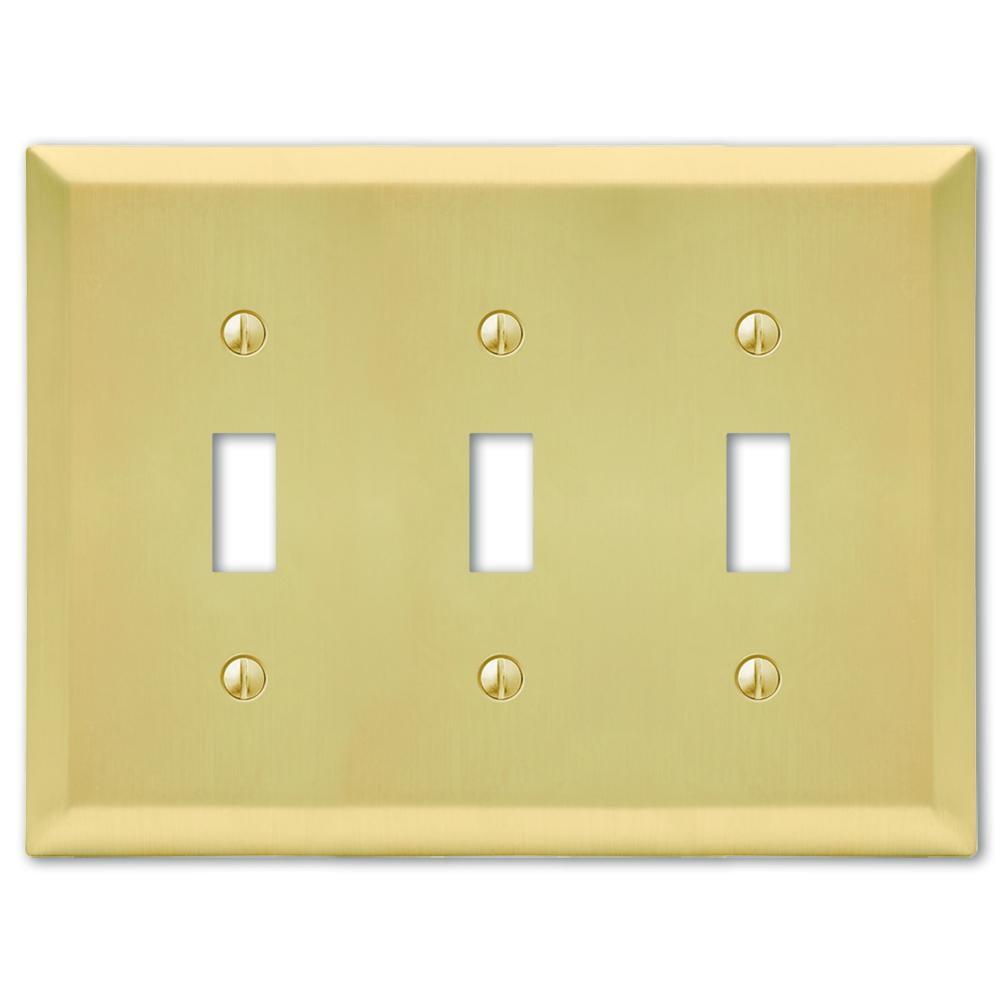 Satin Brass Triple Toggle Steel Wall Plate