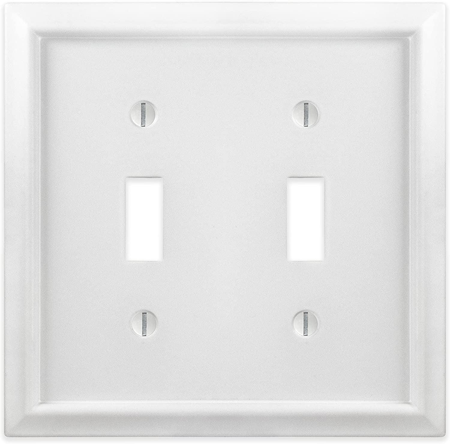 White Double Toggle 2-Gang Wall Plate