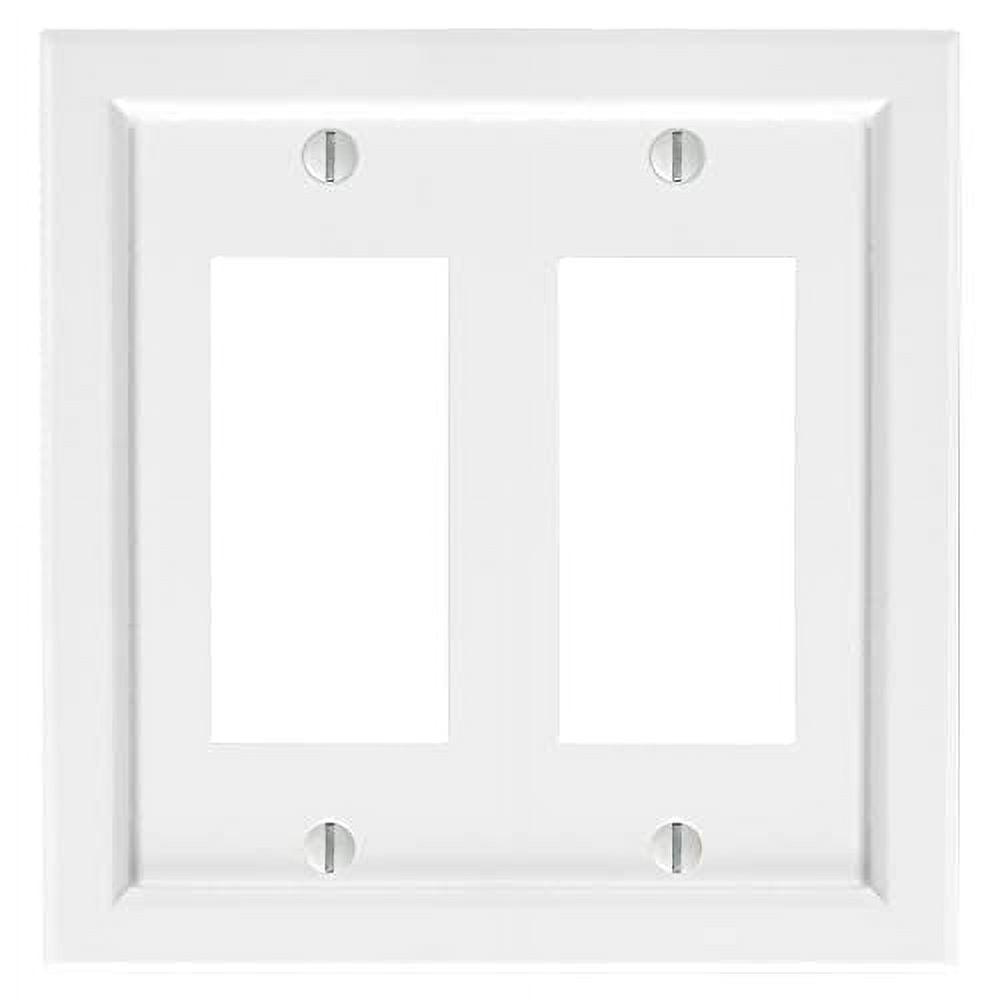 White Wood Double Rocker Wall Plate