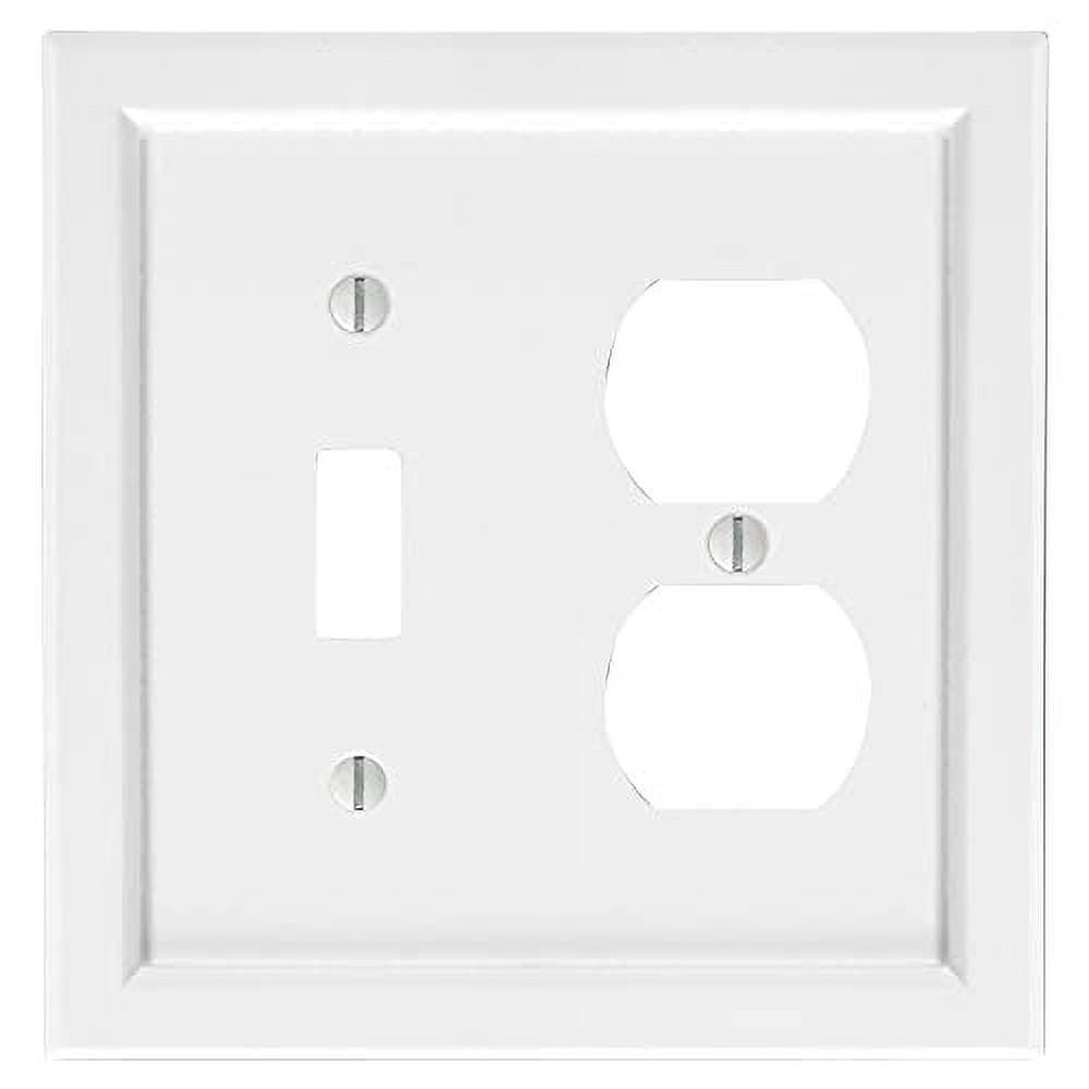 White Wood 2-Gang Toggle and Duplex Wall Plate