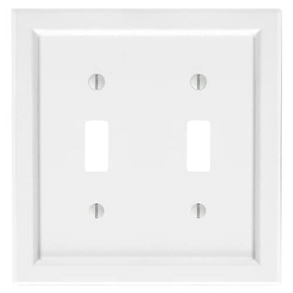 White Wood Double Toggle Shaker Wallplate