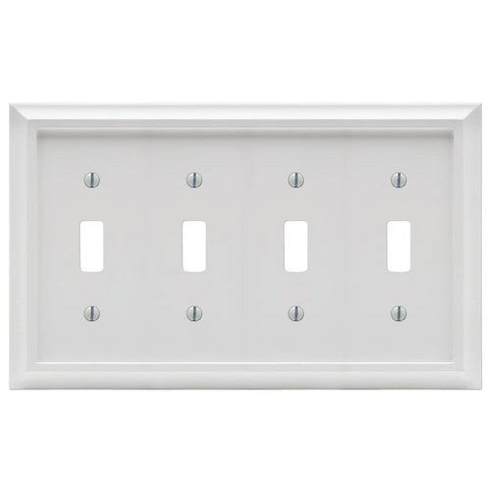 Deerfield No Subject 4 - Gang Toggle Light Switch Standard Wall Plate