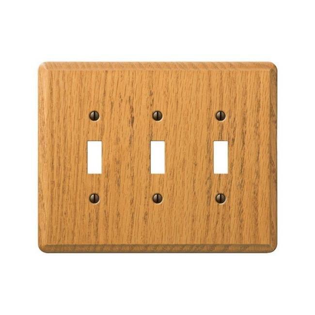 Amerelle Light Oak 3-Gang Toggle Switch Wall Plate