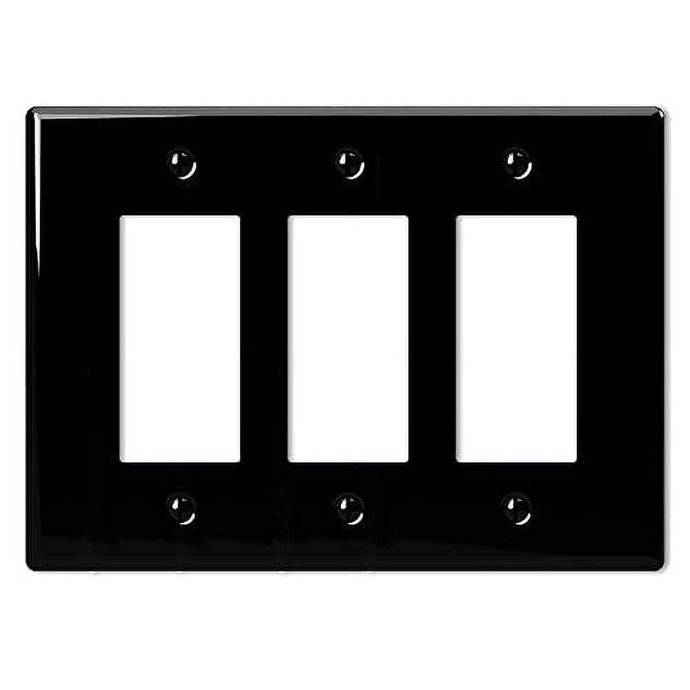 Black Ceramic Triple Rocker Wallplate