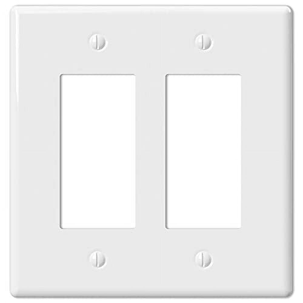 White Ceramic Double Rocker Wallplate