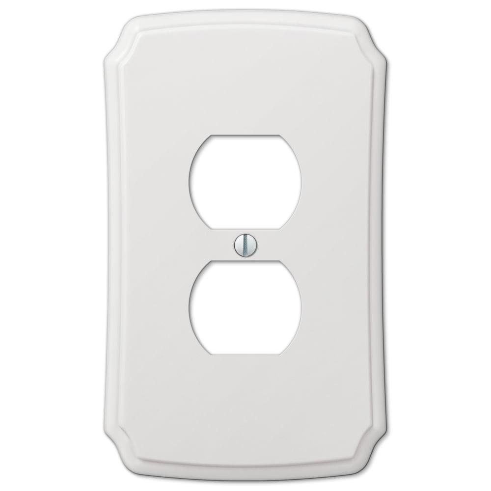Amerelle 37D Classic Wallplate, 1 Duplex, Composite, White, 1-Pack