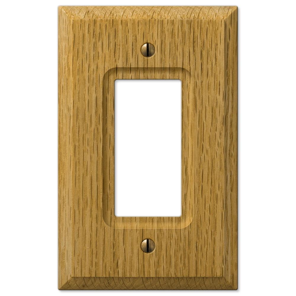 Light Oak Single Rocker Wood Wallplate