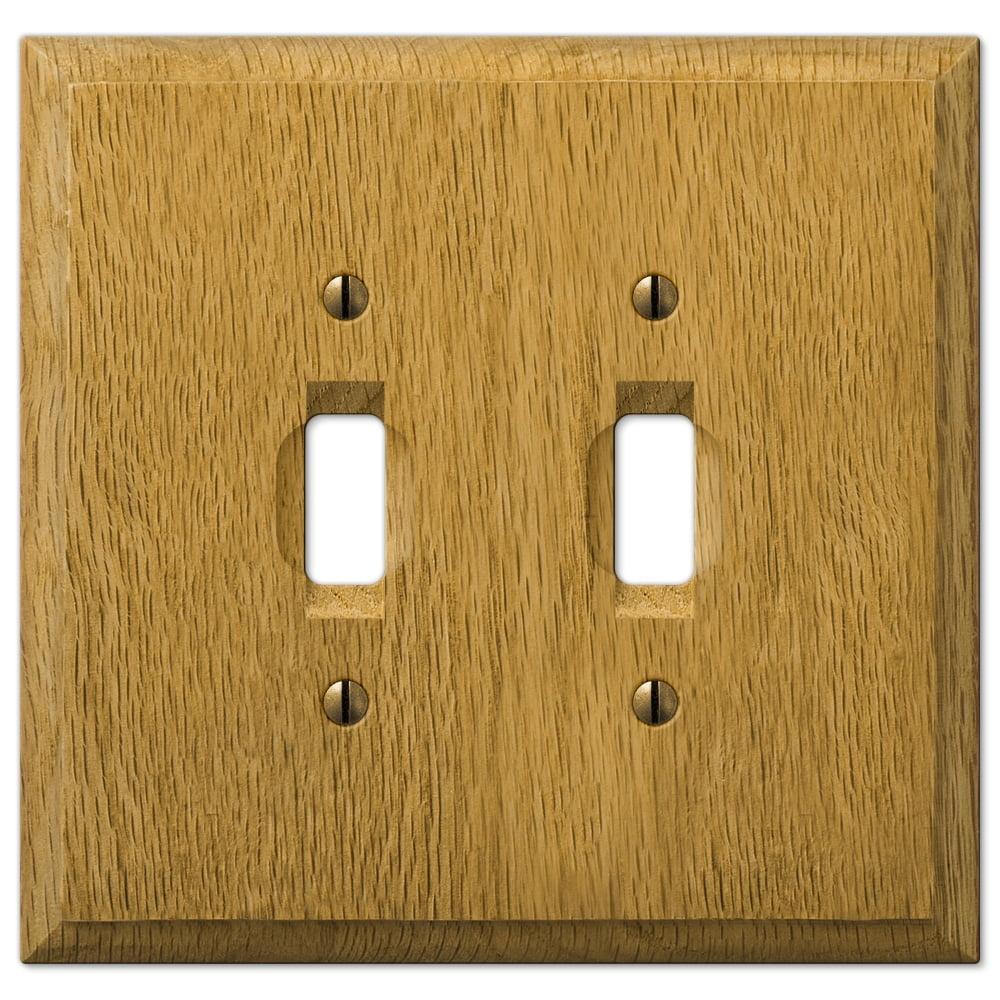 Light Oak Double Toggle Wood Wallplate