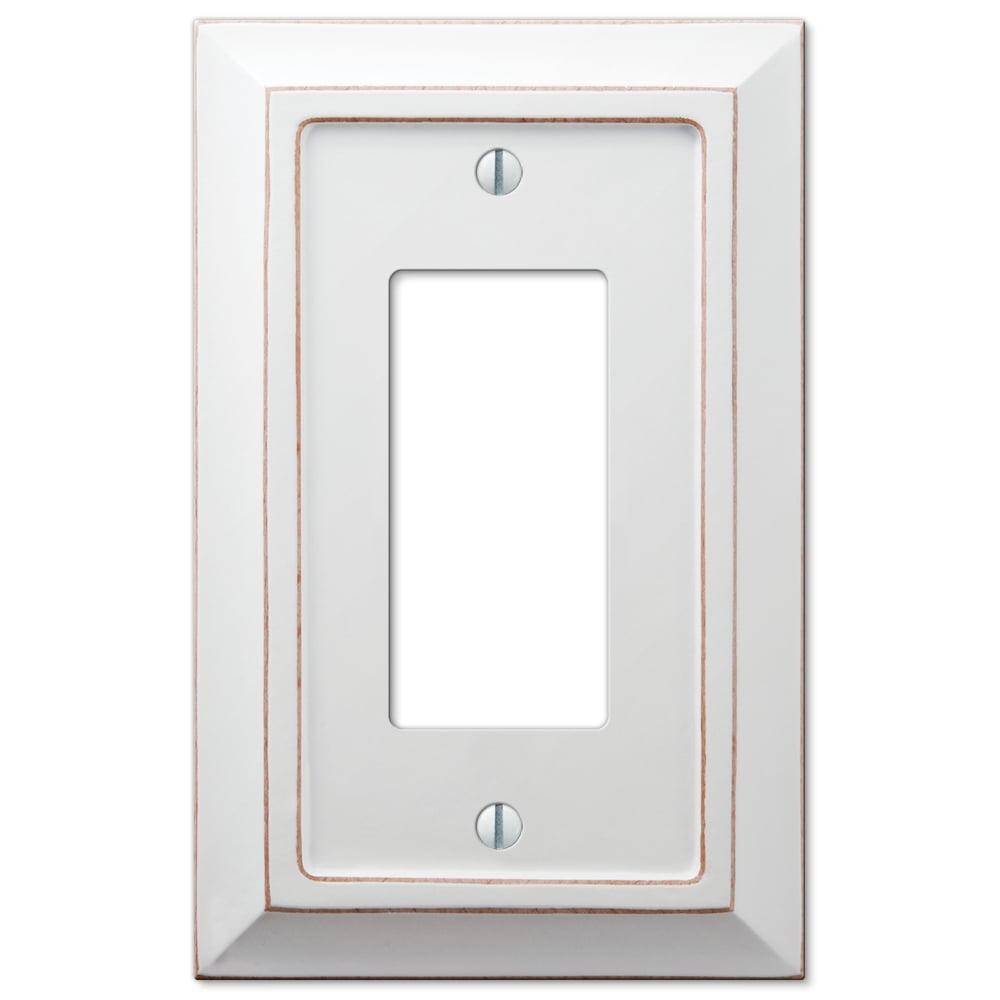 Savannah White Wood 1-Gang Decorator Wall Plate