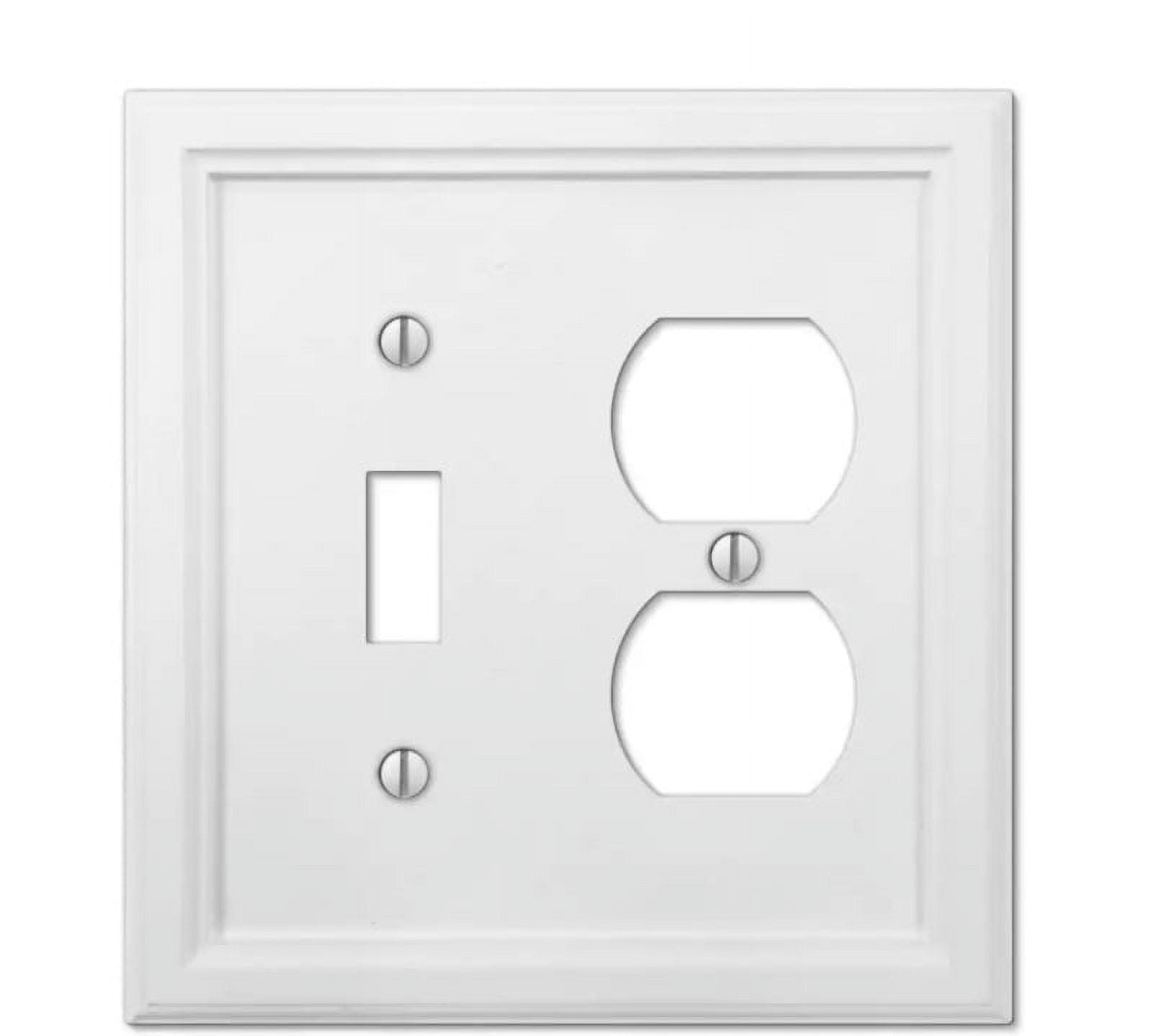 White Composite Single Toggle and Duplex Wall Plate