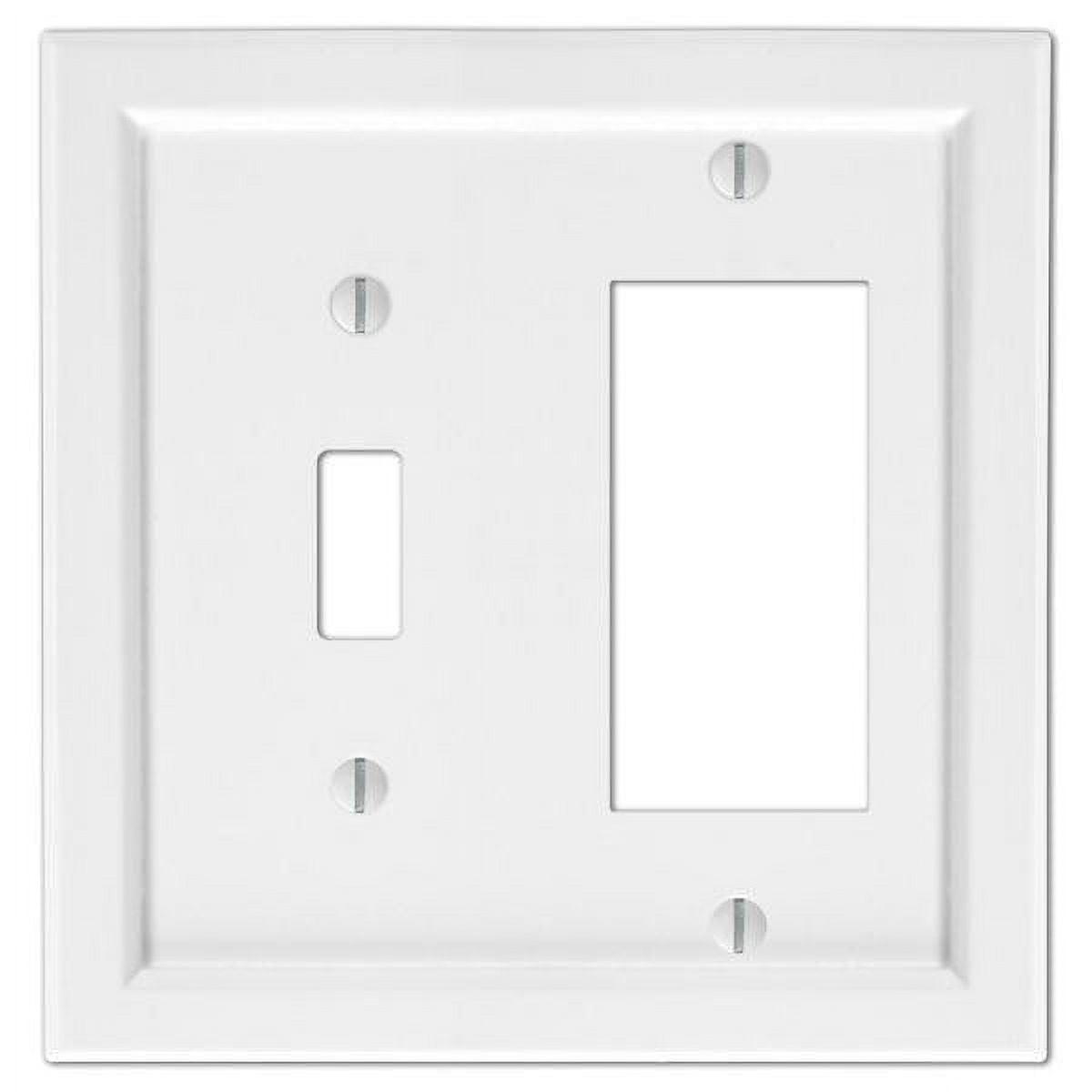 White Composite 2-Gang Toggle and Rocker Wall Plate