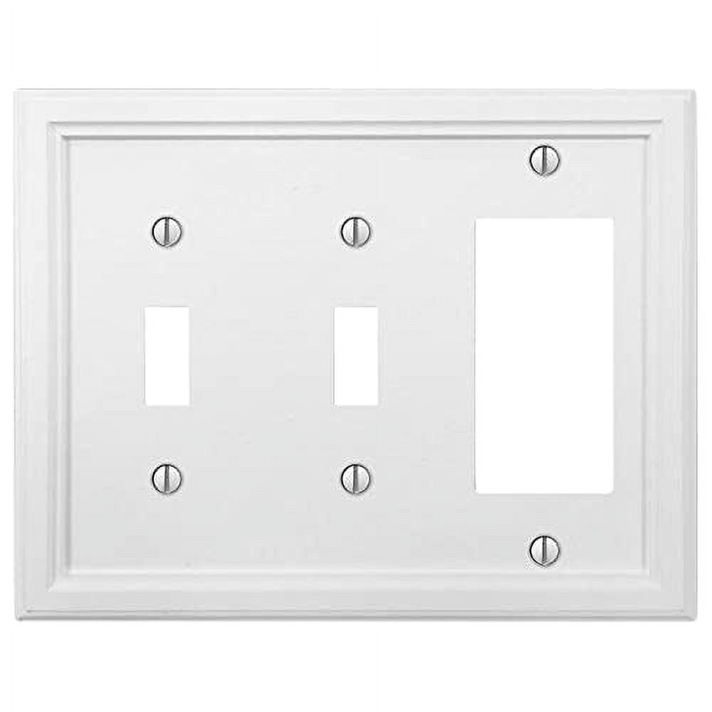 Elly White Composite 3-Gang Wall Plate with Toggle and Rocker