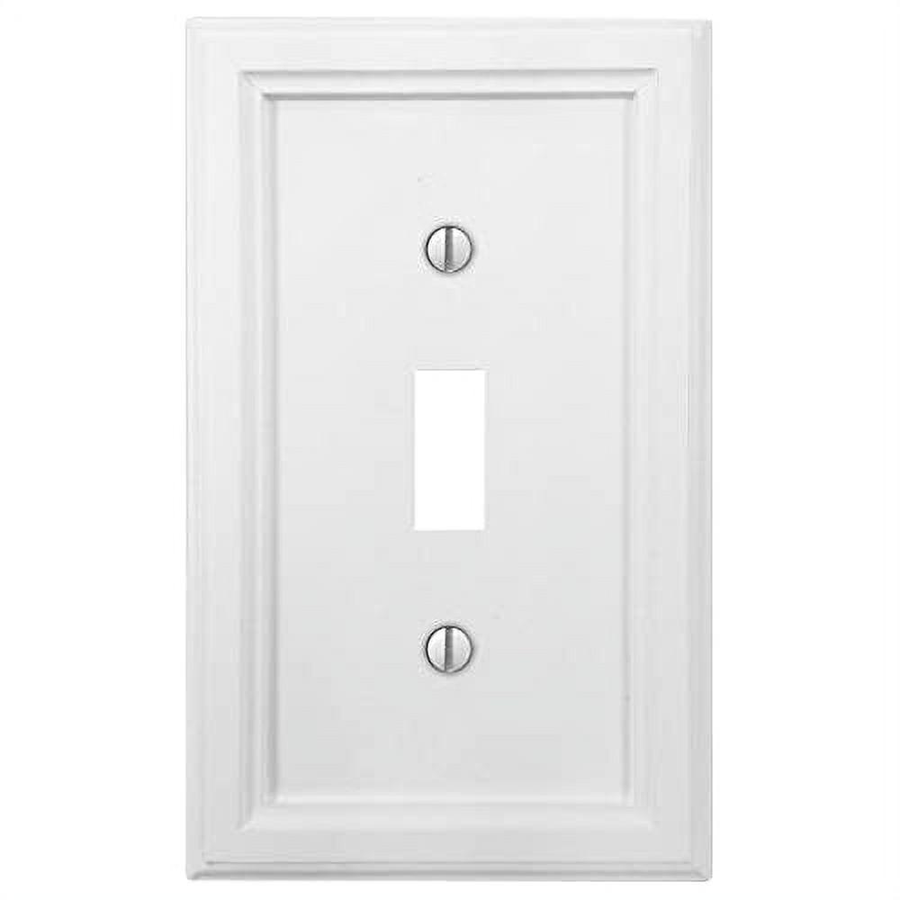 White Wood Single Toggle Wallplate