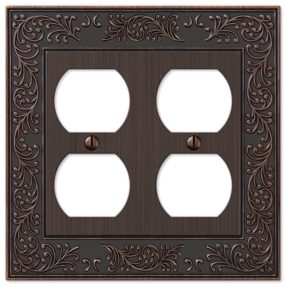 Aged Bronze Double Duplex Cast Metal Wallplate