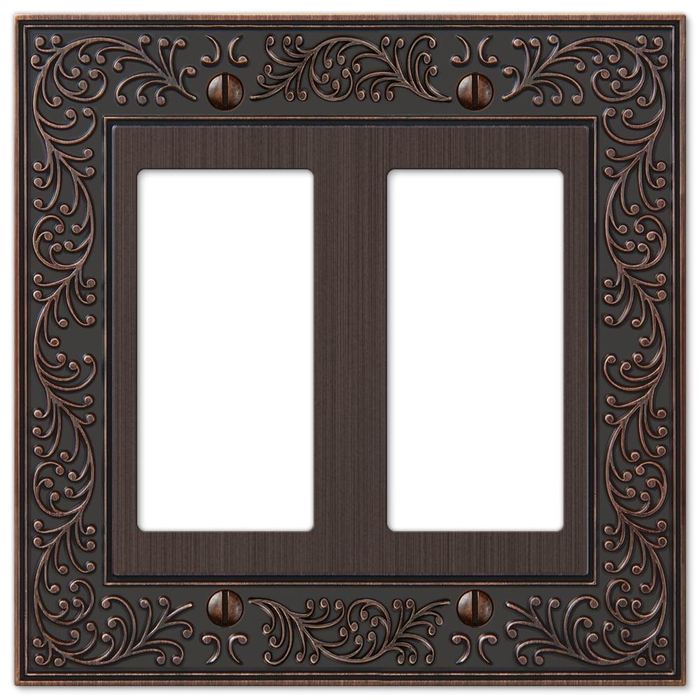 Aged Bronze Double Rocker Cast Metal Wallplate