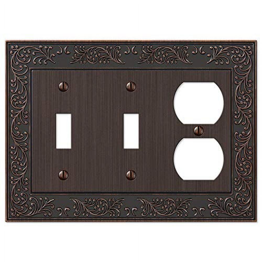 Aged Bronze 3-Gang Decorative Metal Wall Plate