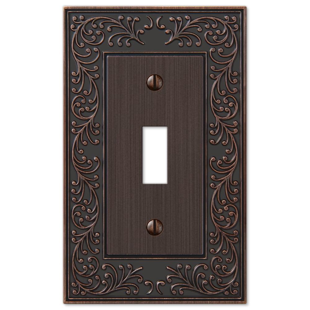 Aged Bronze Cast Metal Single Toggle Wall Plate