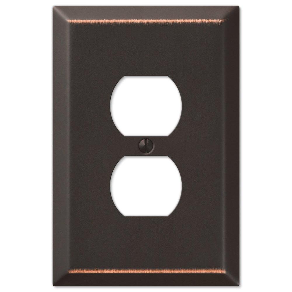 Aged Bronze Steel Single Duplex Wallplate