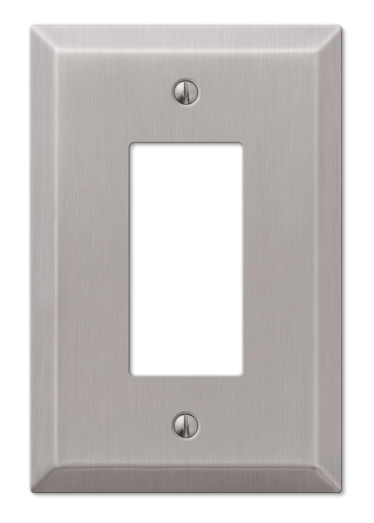 Brushed Nickel Single Rocker Oversized Wallplate