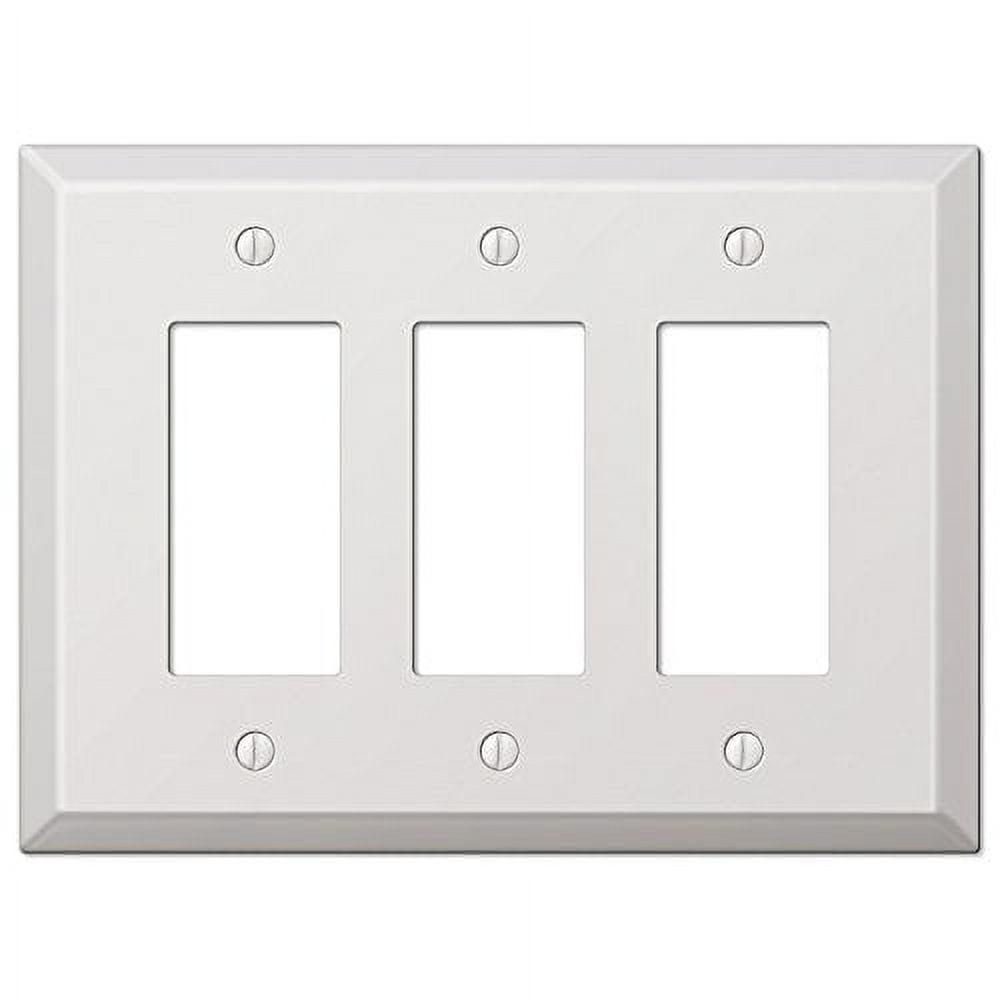 White Steel Triple Rocker Oversized Wall Plate