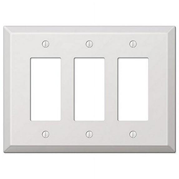 Amerelle 463RRRW Oversized Wallplate, 3 Rocker, Steel, White, 1-Pack