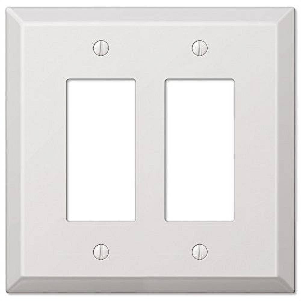 Oversized White Steel Double Rocker Wallplate