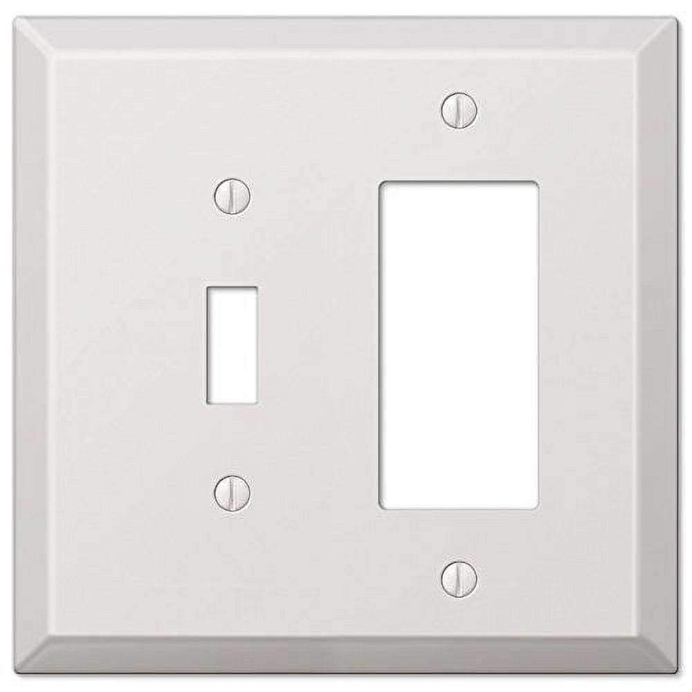 Oversized White Steel Single Toggle and Rocker Wall Plate