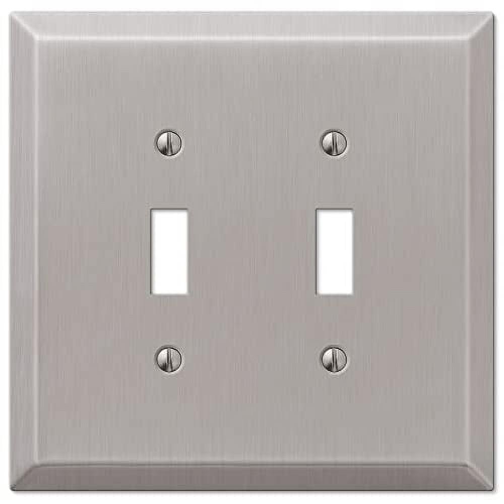 Brushed Nickel Double Toggle Oversized Wallplate