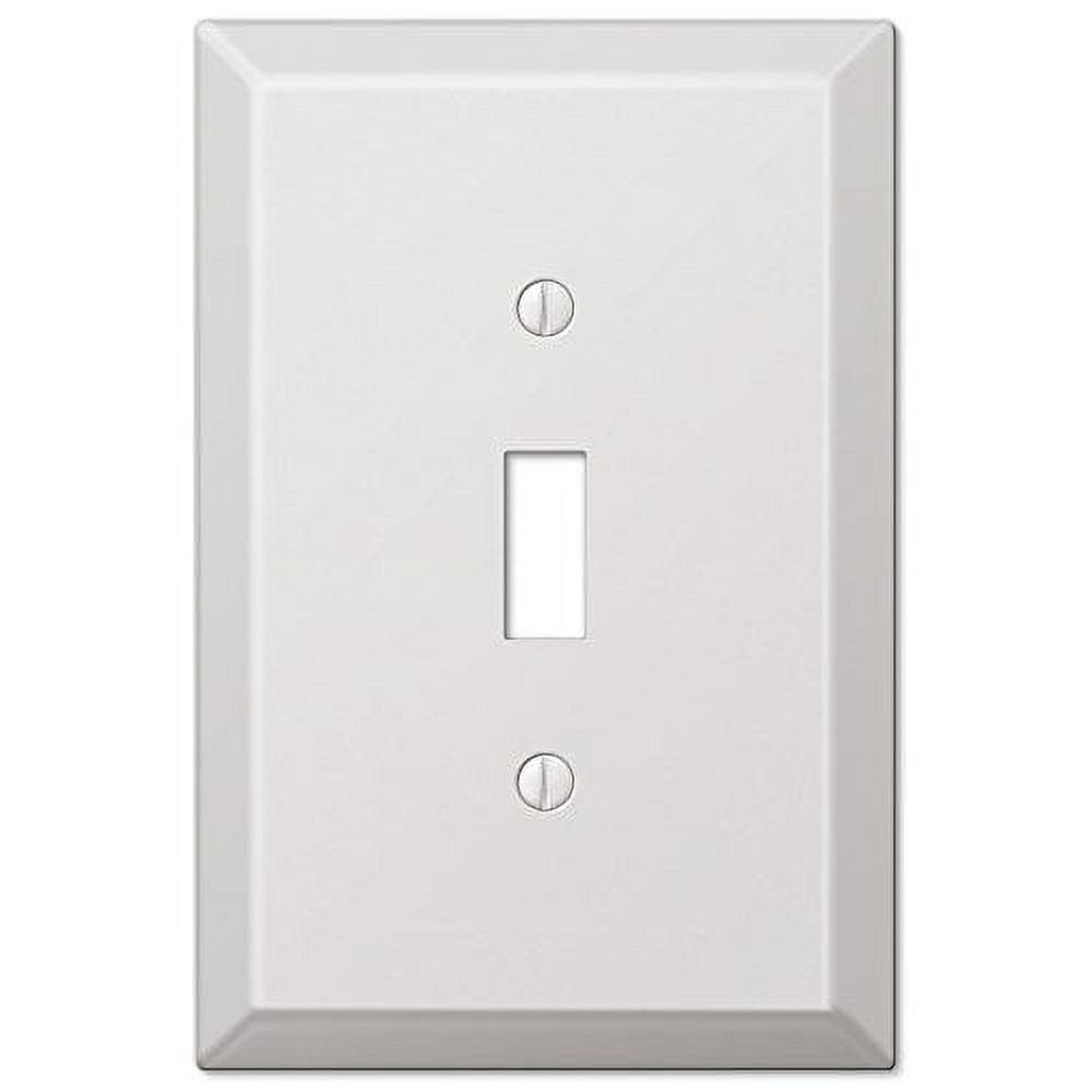 Oversized White Steel Single Toggle Wallplate