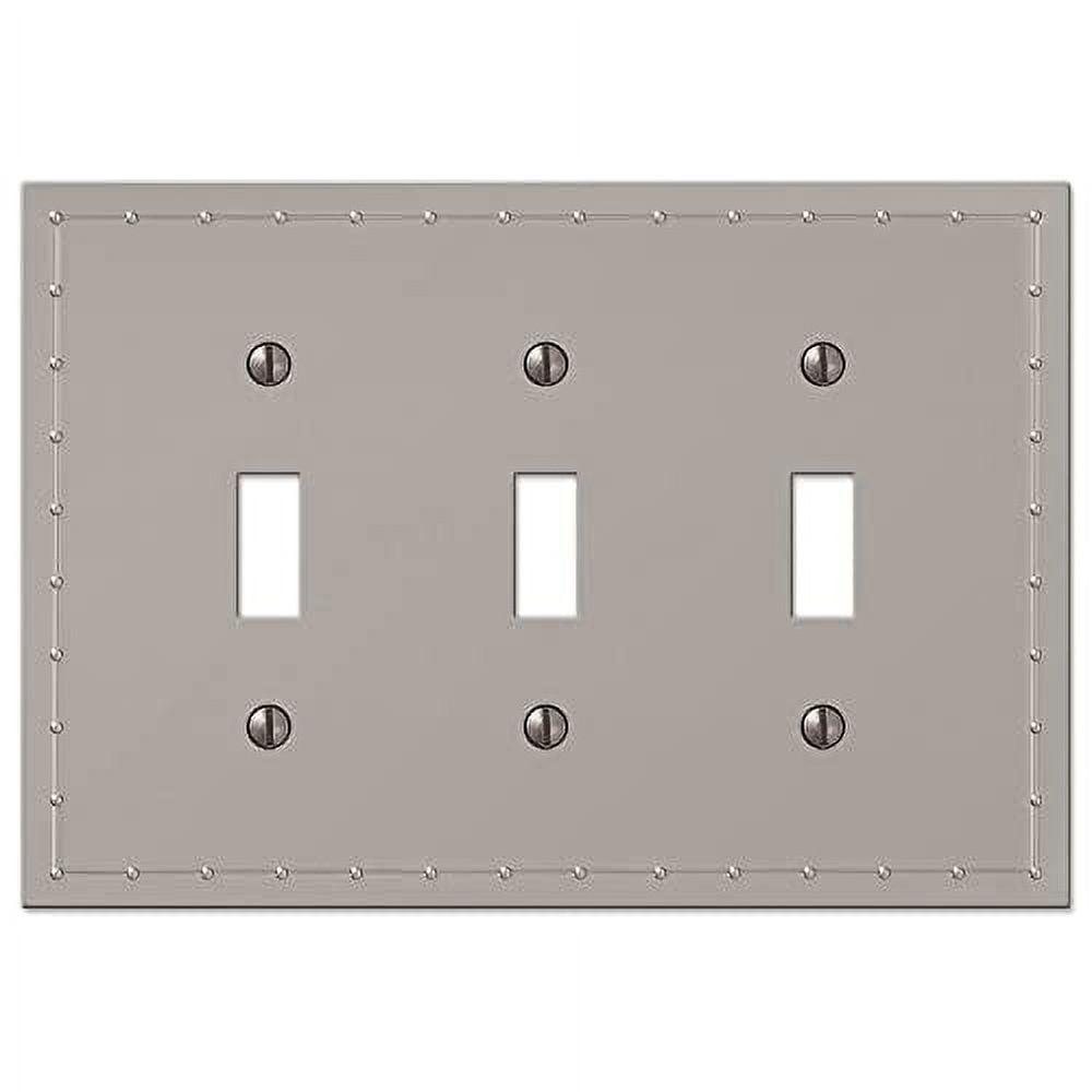 Rosa Satin Nickel 3-Gang Metal Toggle Wall Plate