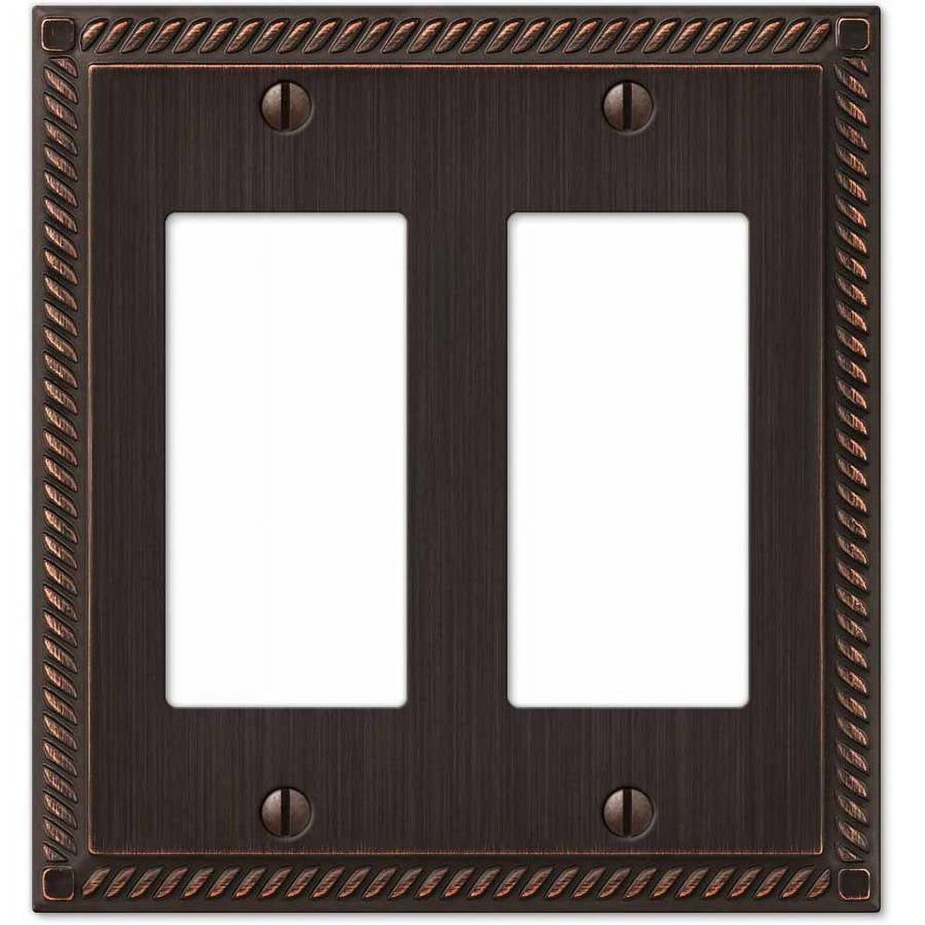 Aged Bronze Double Rocker Cast Metal Wallplate