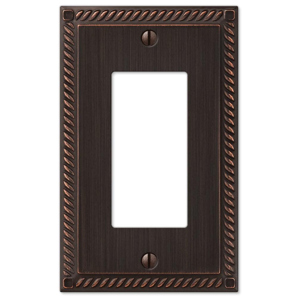 Aged Bronze Single Rocker Cast Metal Wall Plate