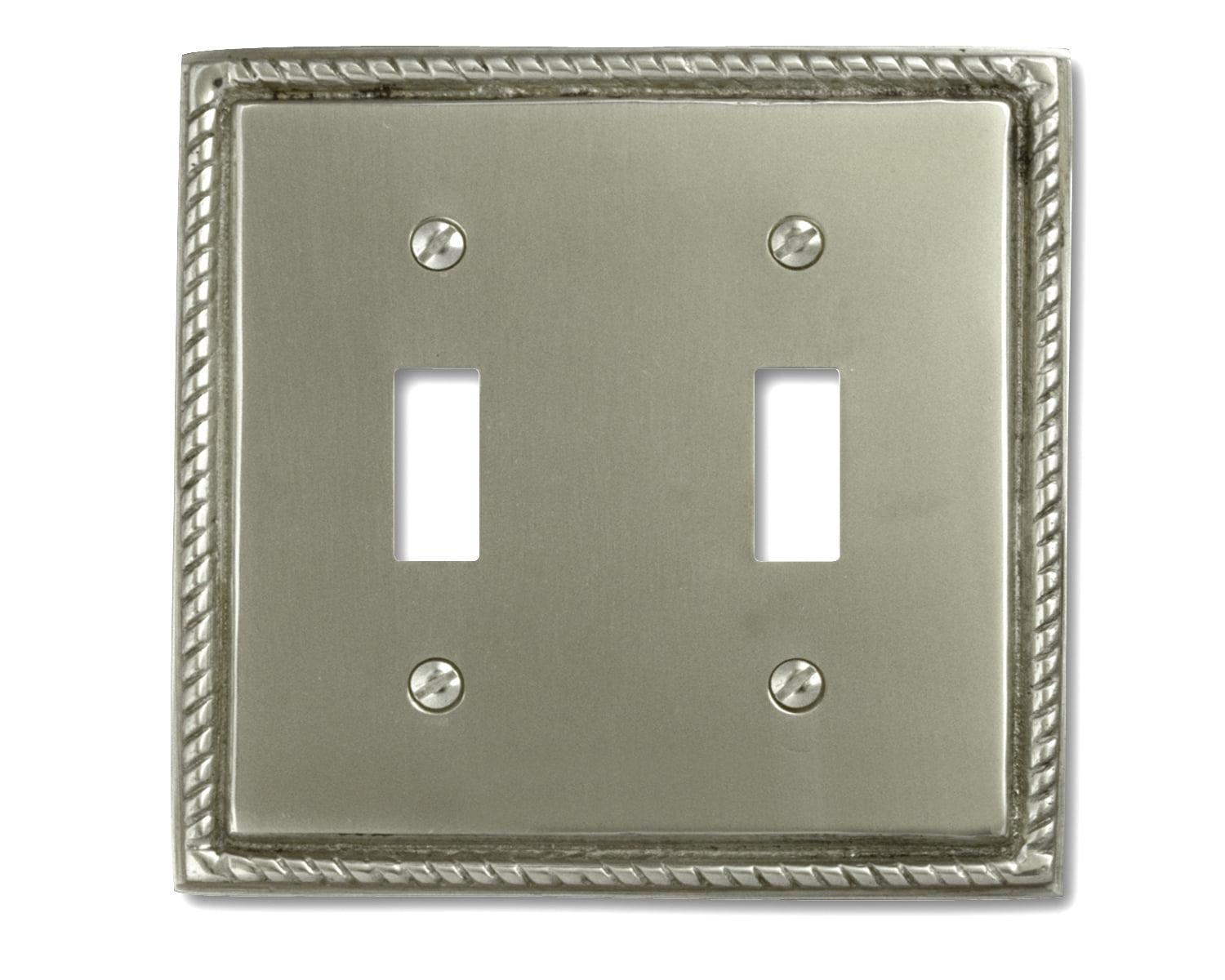 Satin Nickel 2-Gang Cast Metal Toggle Wall Plate