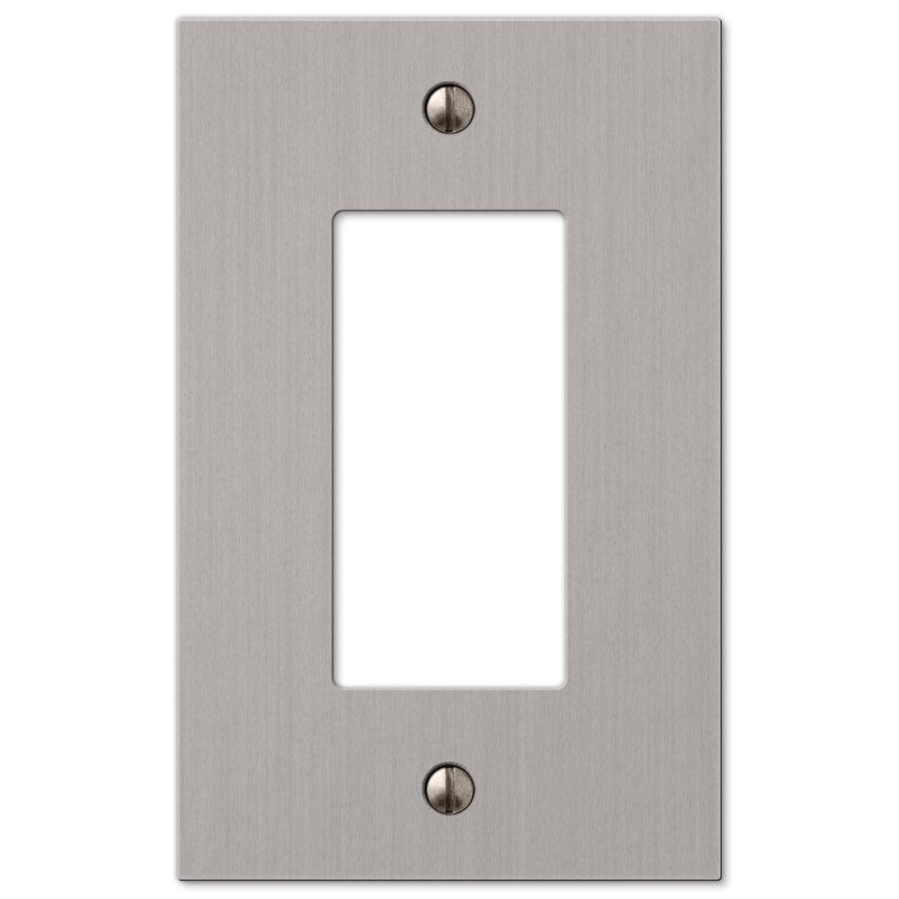 Brushed Nickel Cast Metal Single Rocker Wallplate