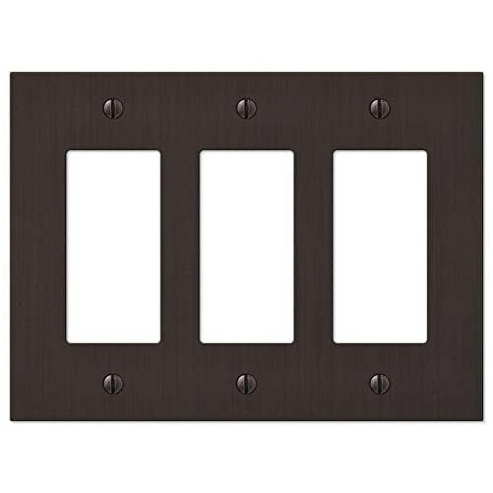 Aged Bronze Triple Rocker Cast Metal Wallplate