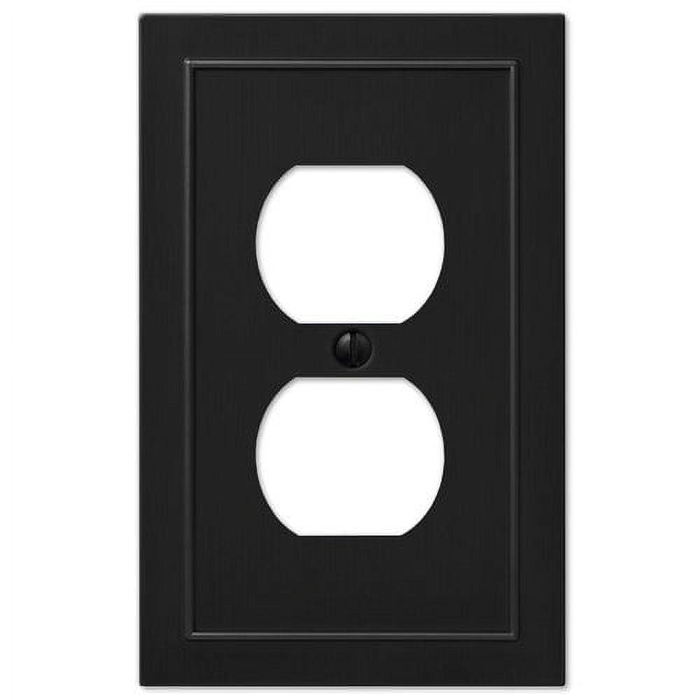 Bethany Black Cast Metal Single Duplex Outlet Wall Plate