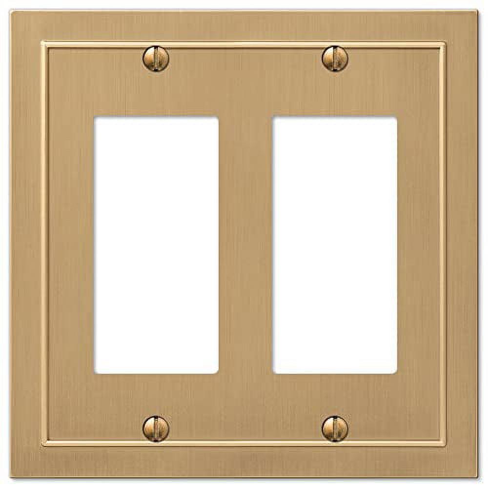 Brushed Bronze Double Rocker Cast Metal Wallplate